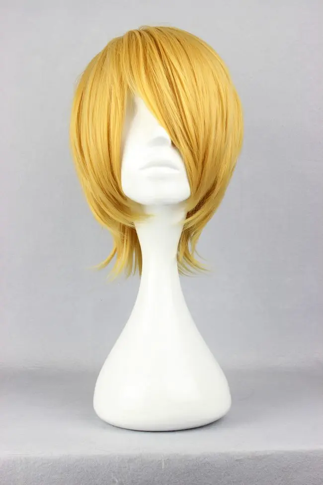 MCOSER 35 см короткие прямые синтетические блонд цвет косплей костюм парик Высокая температура волокна волос WIG-262A