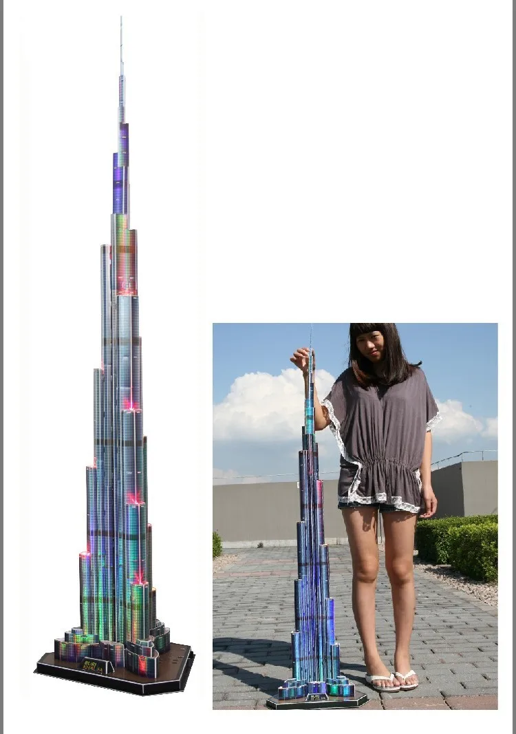 T0416 3D Пазлы 1,5 м башня Бурдж Халифа DIY Строительные Бумажные модели для детей креативный подарок детские развивающие игрушки Горячая Распродажа