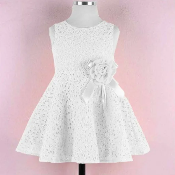 Летнее Повседневное платье для девочек принцессы с бантом детское кружевное
