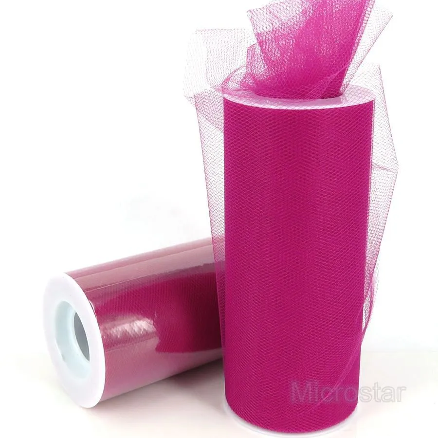 Fuchsia FENGRISE Тюль в рулоне 15 см 25 ярдов Свадебная вечеринка украшение DIY ткань для юбки-пачки декоративные поделки Рождество Дети королева юбки - Цвет: Fuchsia