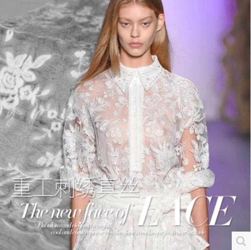 17 лет Тяжелая Весенняя вышивка кружева шелковая ткань платье шарф | Дом и сад