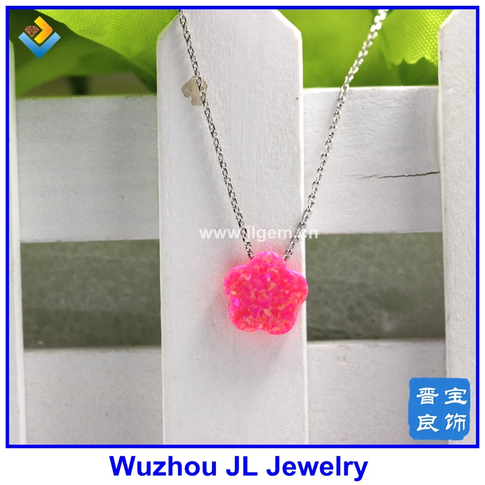 1 ШТ. Красивый Цветок Опал Ожерелье Кулон Стерлингового Серебра 925 Высокого