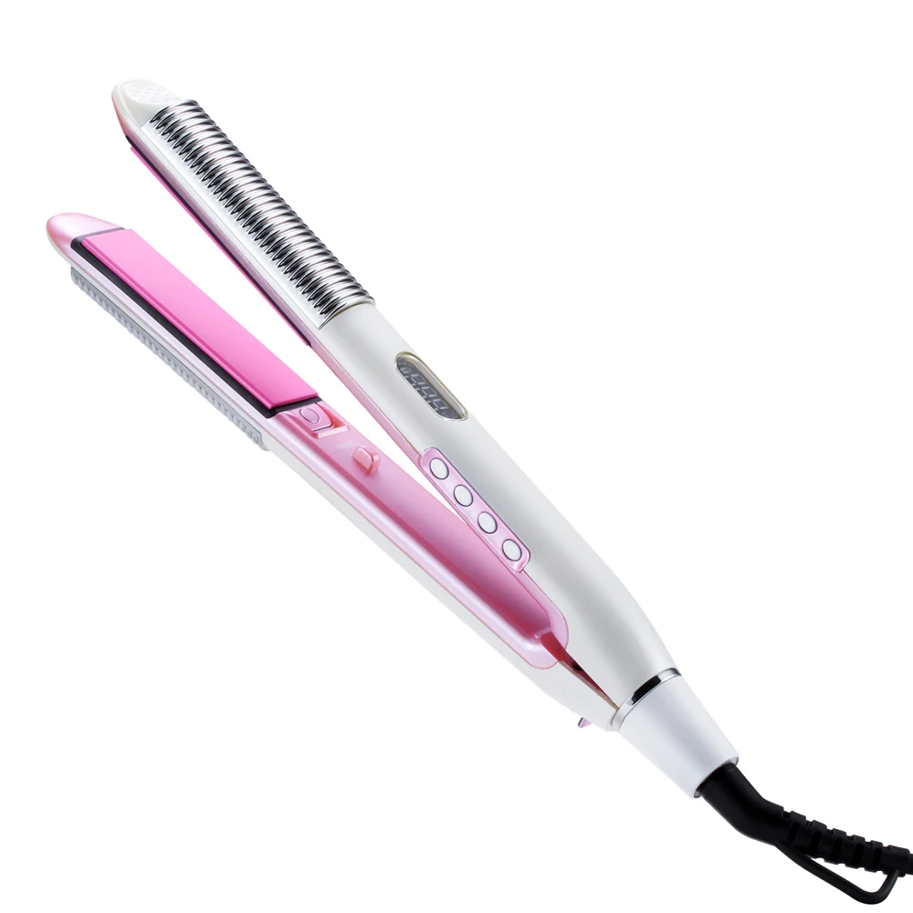 Керамика анион выпрямления волос ЖК дисплей бигуди для завивки Выпрямитель Flat Iron