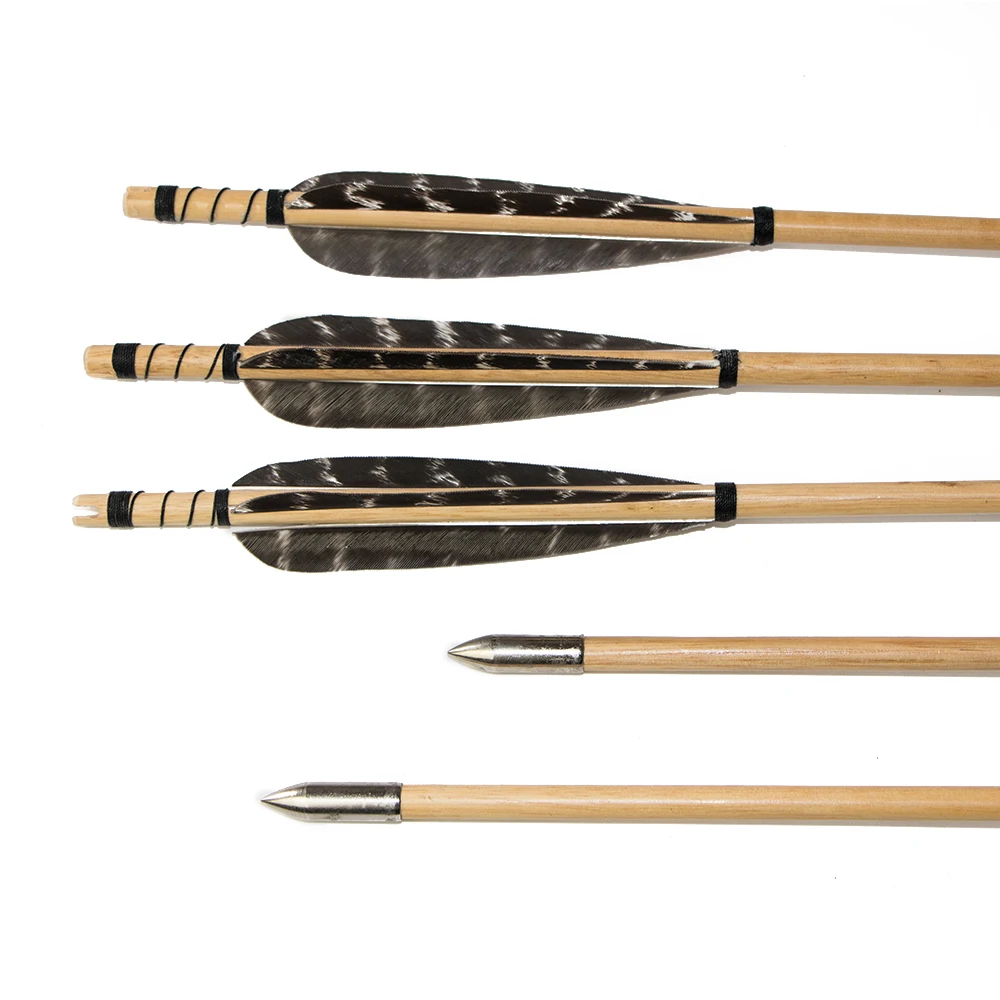 6/12/24 шт. стрельба из лука древесина кедра стрелки с Турция перо nd железный
