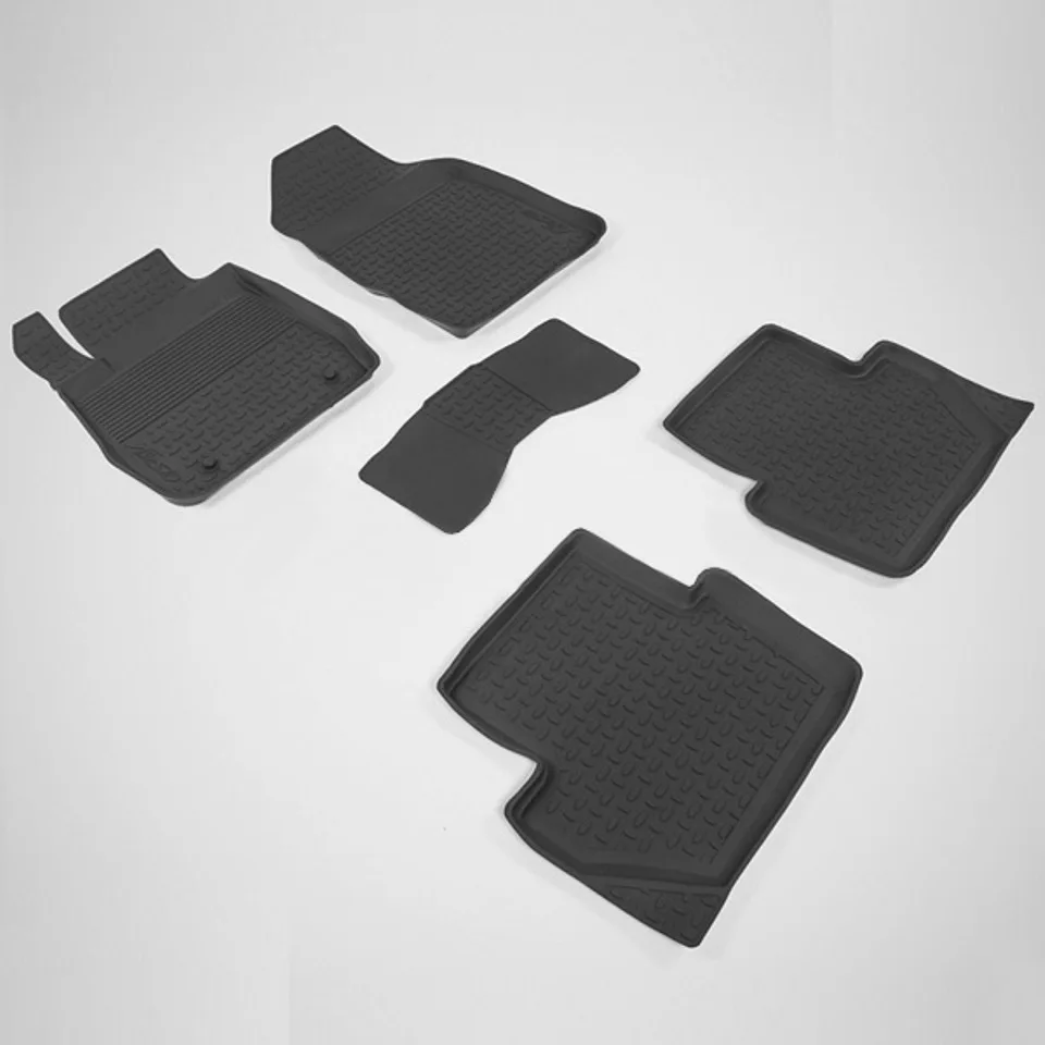 Резиновые коврики для Ford Fiesta (2015-) с высокими бортиками (Seintex 86416) | Автомобили и