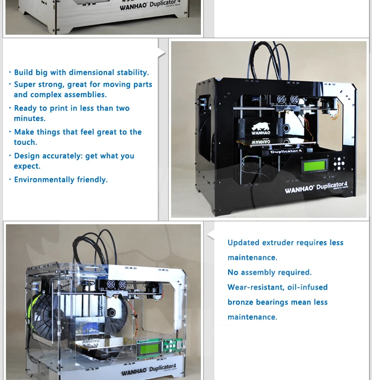 WANHAO Дубликатор 4-мульти-формы изготовление образцов, protypling 3d принтер печатная машина