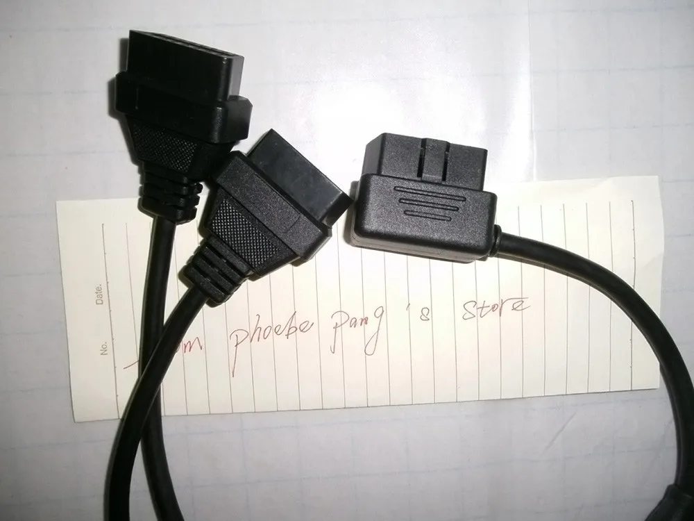 Высокое качество 0,5 м 16 pin OBDII OBD2 сплиттер 16 pin штекер 16 pin Женский удлинитель 90 градусов диагностический кабель elm327 10 шт
