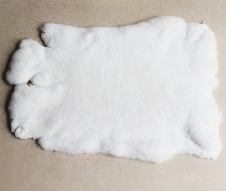 Тарелки из натурального кроличьего меха Рекс/Настоящие белые меховые накладки