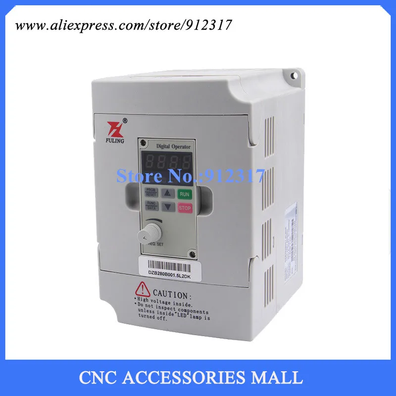 VFD инвертор 1.5kw 220В контроллер двигателя шпинделя DZB280B001.5L2DK для гравировального