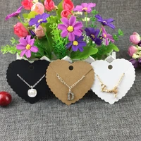200pcslot 7 67 cm kraft paper heart shape necklace cards blank package lace scallop display cardstock accept custom logo