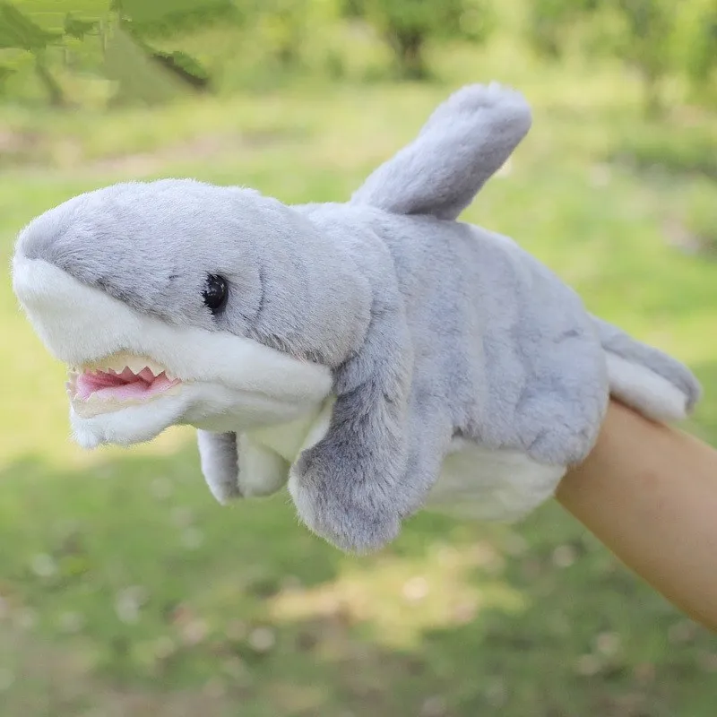 Shark Ручная кукла марионета марионетка куклы Плюшевый Слон панда кошка ручная кукла Обучающие Детские игрушки марионетка Fantoche куклы - Цвет: Shark