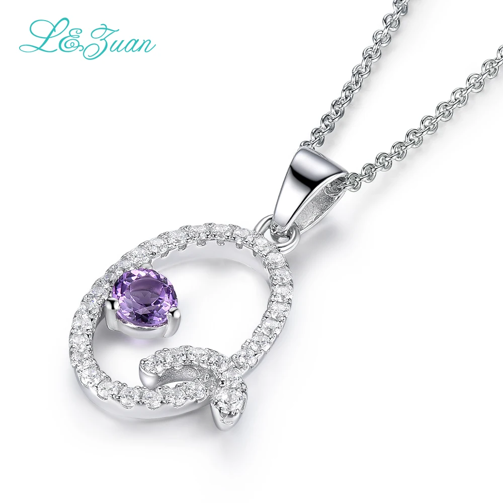 Женское ожерелье из серебра 2017 пробы с подвеской буквой 925 карат | Украшения и