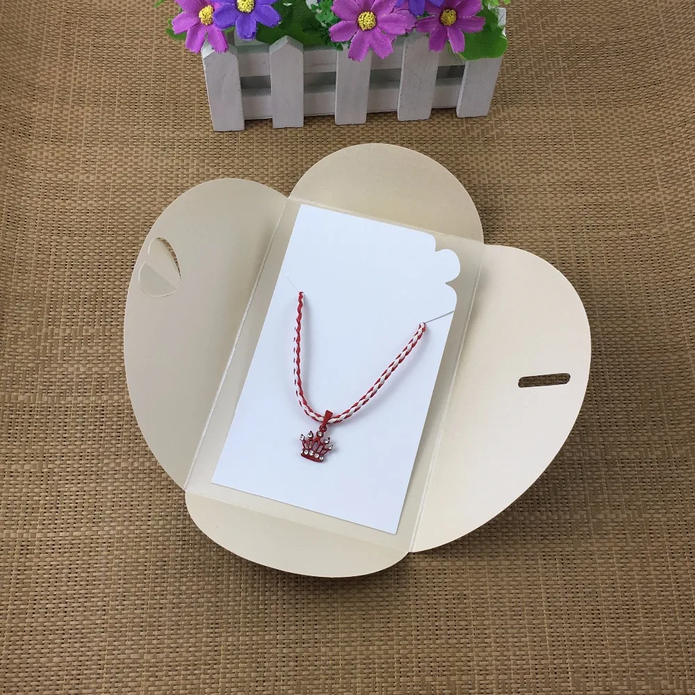 50 комплектов 17*11 см Подарочная коробка в форме сердца добавить 15*9 ожерелье карты