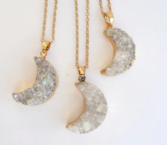 Женское Ожерелье с драгоценными камнями украшенное золотом|pendants for women|moon pendanthalf