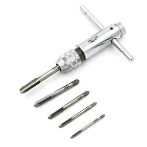 Высококачественный, Лидер продаж, прочный, 3-8 мм, 764 - 516 дюйма, Т-образная рукоятка, трещотка, тройной ключ, инструмент машиниста, реверсионный инструмент с винтовым метчиком