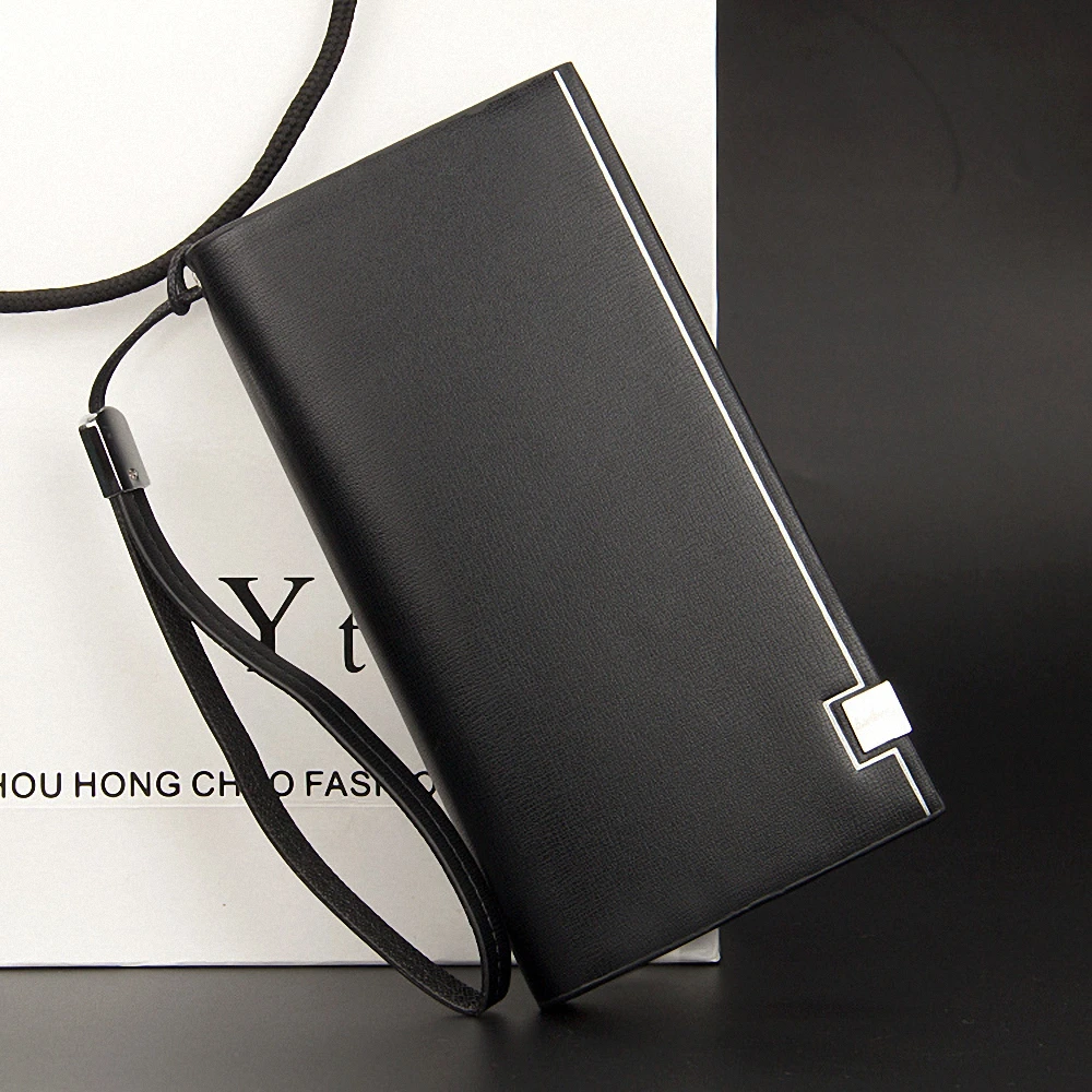 Baellerry деловые мужские кошельки новинка 2016 однотонный Длинный кошелек из