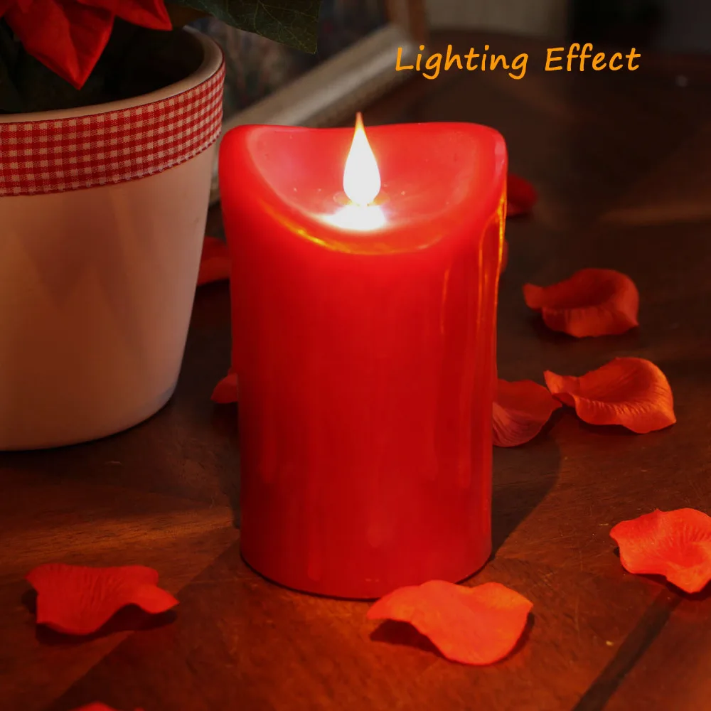 Свеча столб GiveU 3D мерцающие свечи с таймером и дистанционным управлением