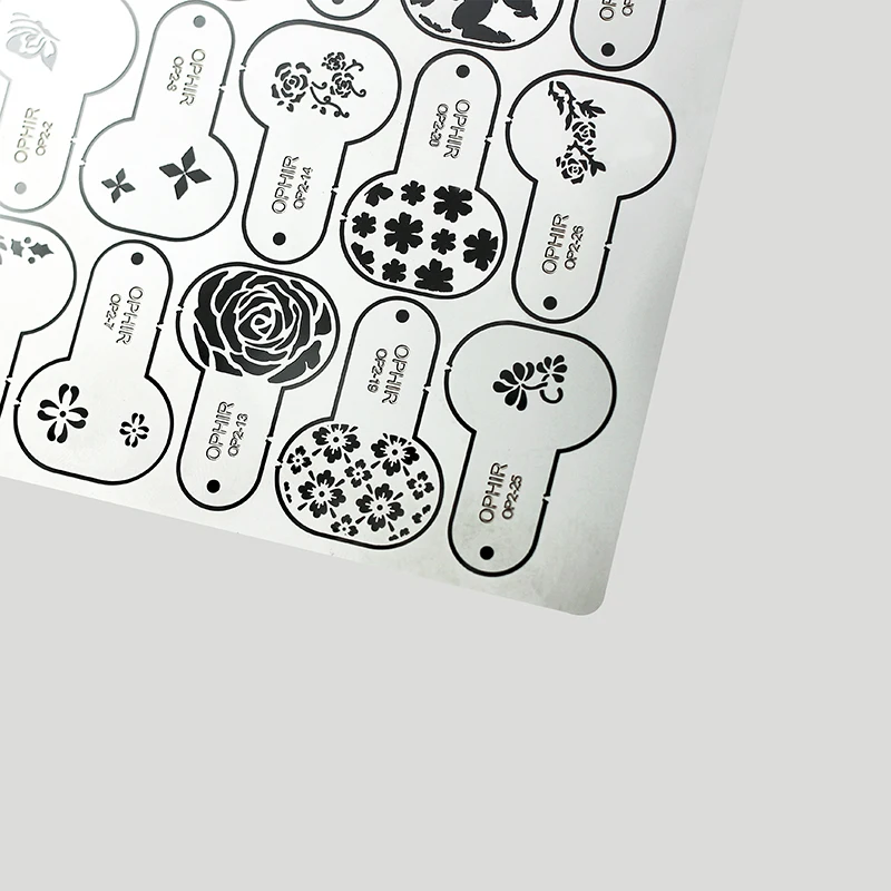 Металлический трафарет для ногтей OPHIR Airbrush 30x шаблоны для ногтей с цветами розы инструмент для аэрографии ногтей от AliExpress WW