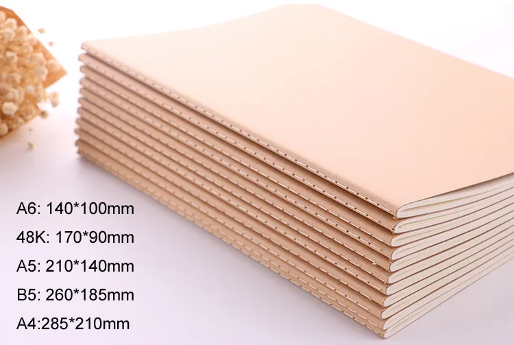 

A4 B5 A5 A6 36K 48K school students notebook, kraft student composition book journal / diary A4 blank drawing journal
