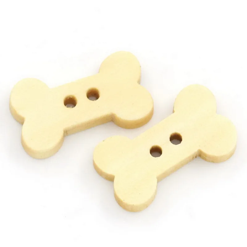 50 шт. новые натуральные деревянные пуговицы Милая Кость Форма Скрапбукинг DIY