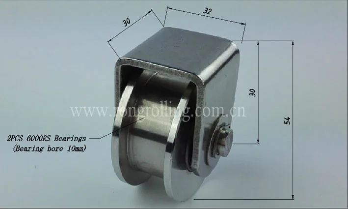 2 дюймовые раздвижные ворота 304 канавка колеса из нержавеющей стали V/U/ H с внешней