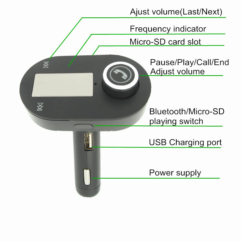 FM Передатчик Автомобильный mp3 плеер Bluetooth Комплект Громкой Связи A2DP Стерео Музыка