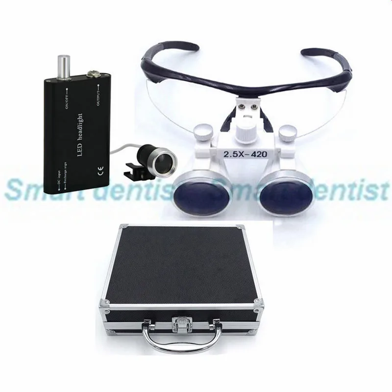 Metal case 2.5 times enlarging magnifier dentist lens oral doctor Loupe dental enlarger dentistry tool dentistry equipments