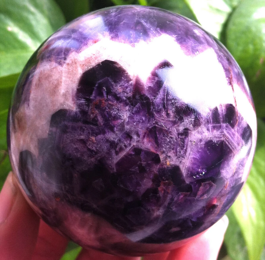 

BEST!!! 400g 65mm Natural Dream Amethyst Crystal sphere ball Healing Gem Stone