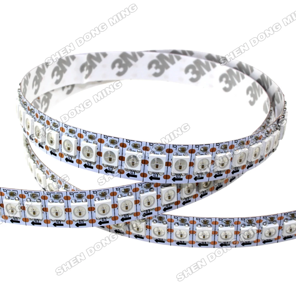 100 м/лот WS2812 светодиодные полосы пикселей, 144led 144IC/M DC5V встроенный IC белый/черный pcb светодиодный цифровой ce и rohs утвержденных
