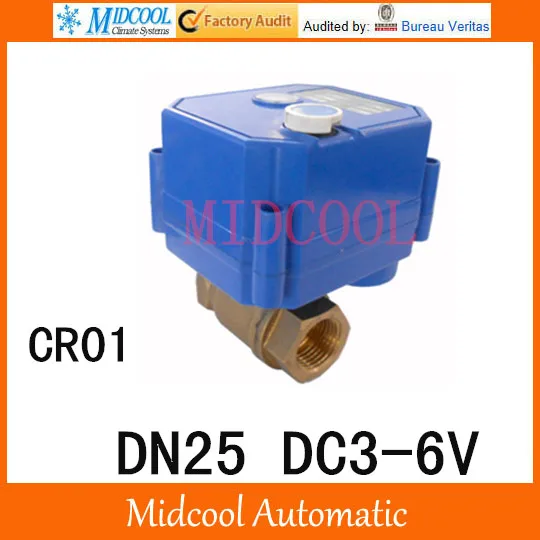 

CWX-25S Brass Motorized Ball Valve 1" 2 way DN25 minitype water control valve DC3-6V electrical ball valve wires CR-01