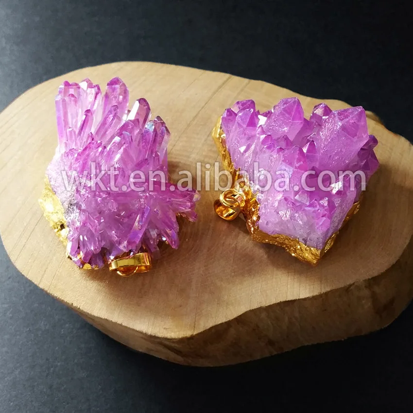 WT-P605 new arrival natural rock quartz crystal cluster pendant purple | Украшения и аксессуары