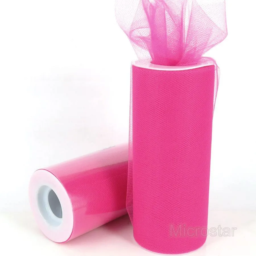 Neon Pink FENGRISE Тюль в рулоне 15 см 25 ярдов Свадебная вечеринка украшение DIY ткань для юбки-пачки декоративные поделки Рождество Дети королева юбки - Цвет: Neon Pink
