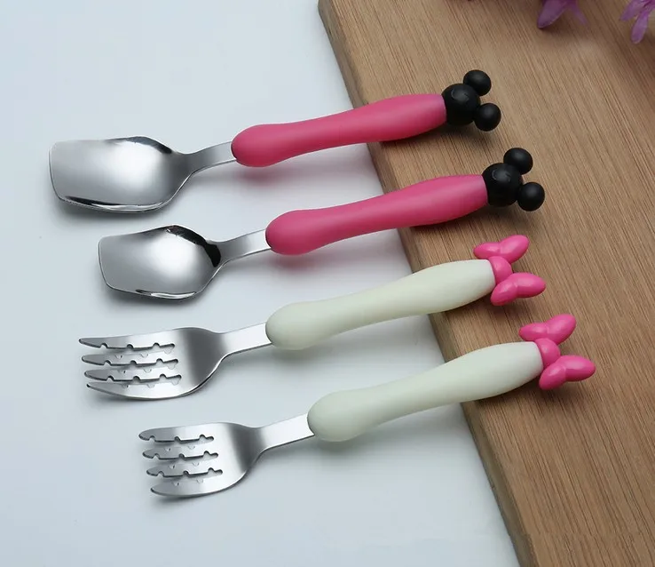 Милый дизайн Нержавеющая сталь Vaisselle набор для детей Портативный лагерь ложка и