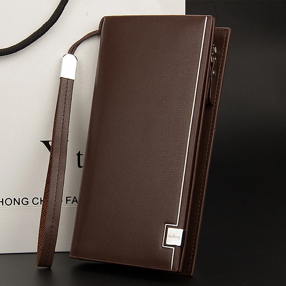 Baellerry деловые мужские кошельки новинка 2016 однотонный Длинный кошелек из