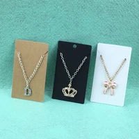 new hot 100pcs 95cm kraft paper blank necklaceearring cards jewelry ornament display card case diy handmade accept custom logo