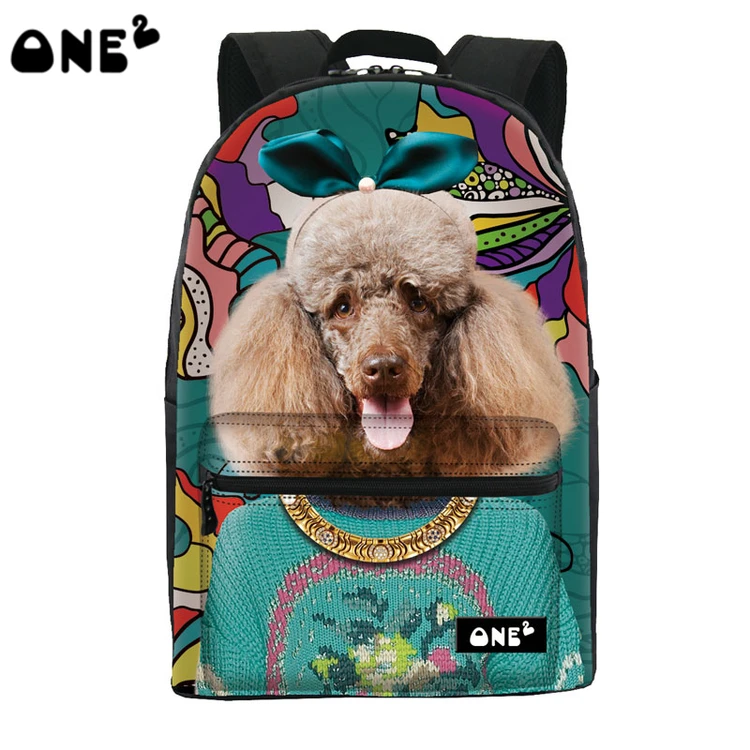 2016 ONE2 дизайн милая собака рисунок печать низкая стоимость рюкзак нейлон мешок