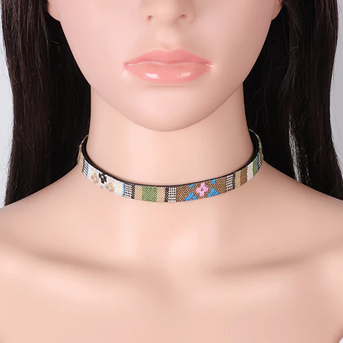 Женщины Этническая Вышивка Простой Ключицы Воротник Колье Ожерелье Ювелирные
