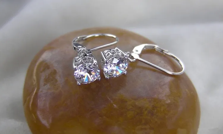 2CT женские серьги-капли из чистого серебра с изящными синтетическими бриллиантами, обручальные серьги для девушек, лучшие ювелирные изделия в подарок