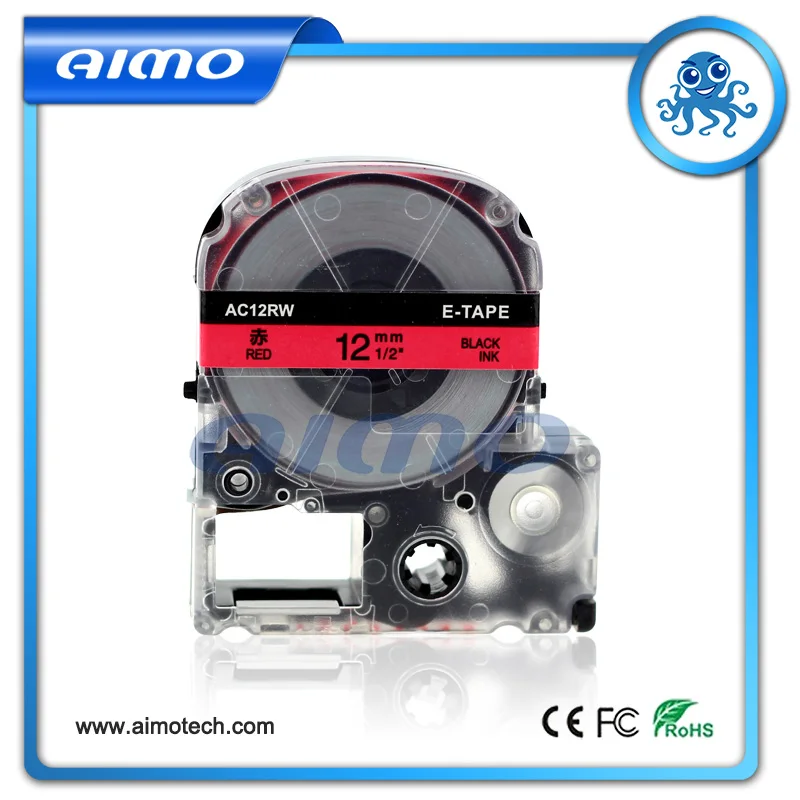 Совместимая лента для этикеток 1 шт. 12 мм черная красная принтера epson с бесплатной