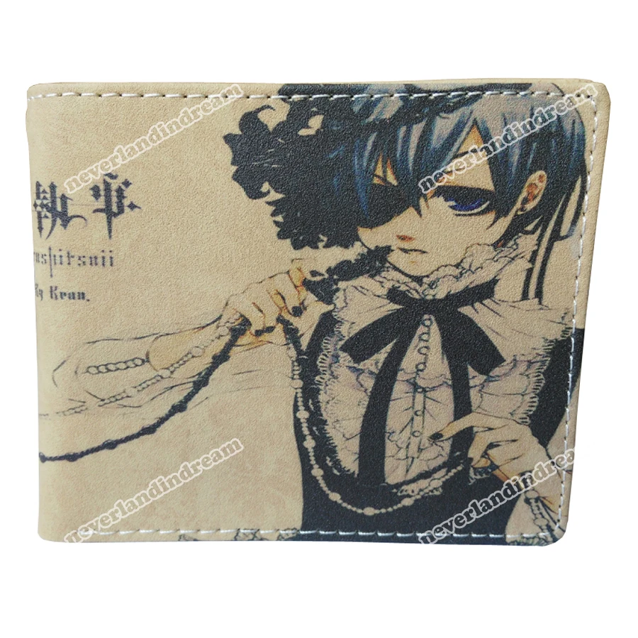 Матовый короткий кошелек из искусственной кожи с японским Аниме Черный Батлер