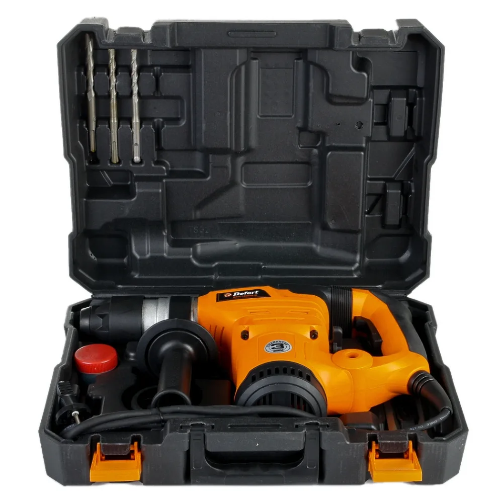 Перфоратор Defort DRH-1500N-K (1500 Вт регулировка скорости 5.5 Дж патрон SDS+ кейс буры) |