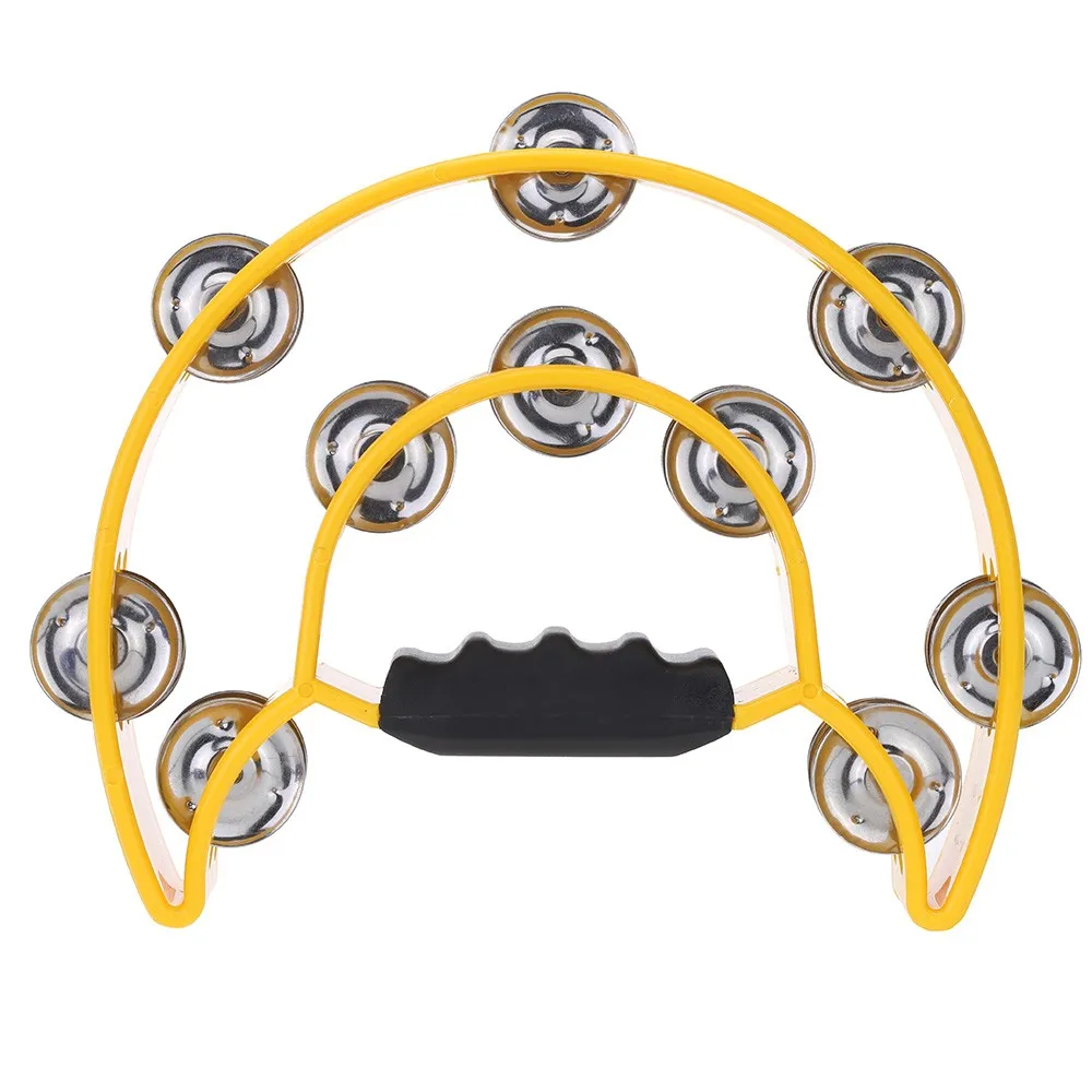 Ручной Бубер ручной колокольчик Timbrel ударная музыкальная игрушка полумесяц два