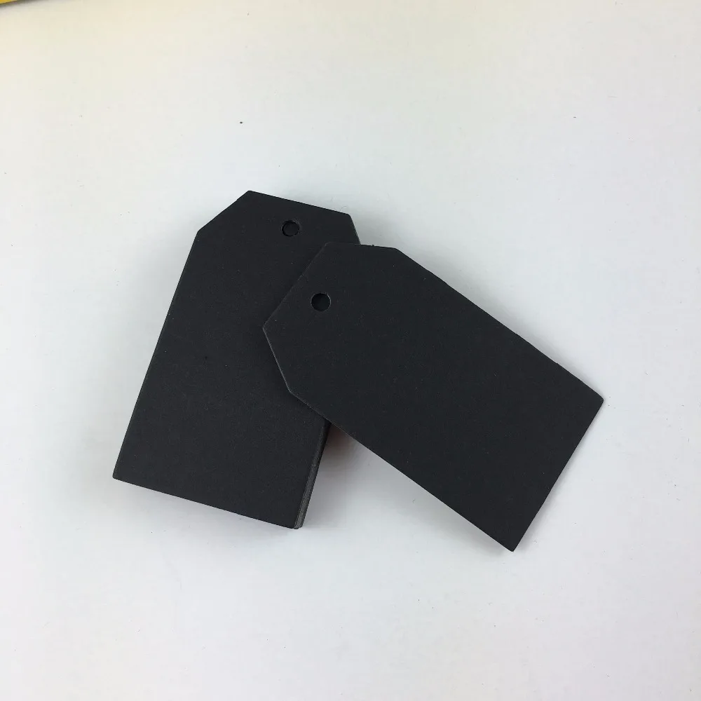 Оптовая продажа 400 шт./лот 7*4 см черный угол повесить Пустые бирки крафт карта