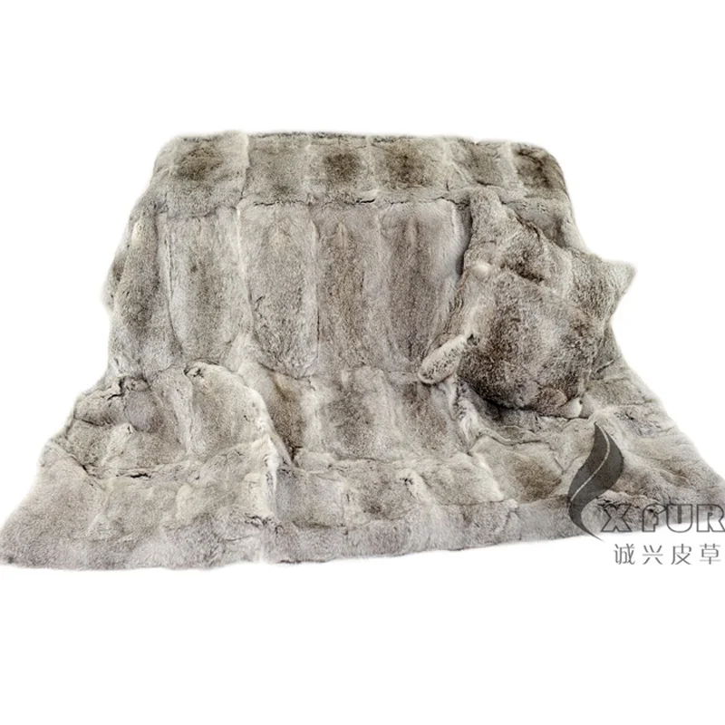 CX D 08/Z 130X150 натуральный цвет Полосатое подлинное одеяло из меха кролика|blanket