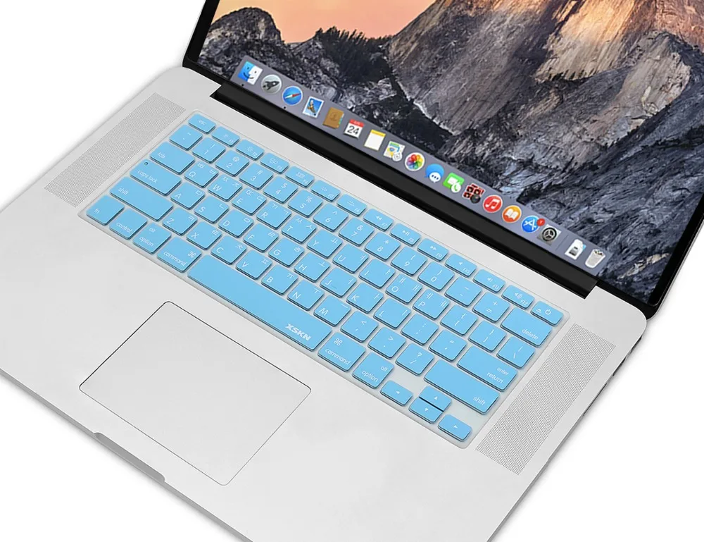 Синяя силиконовая клавиатура XSKN с корейской надписью Обложка для Macbook Air Pro Retina 13 15