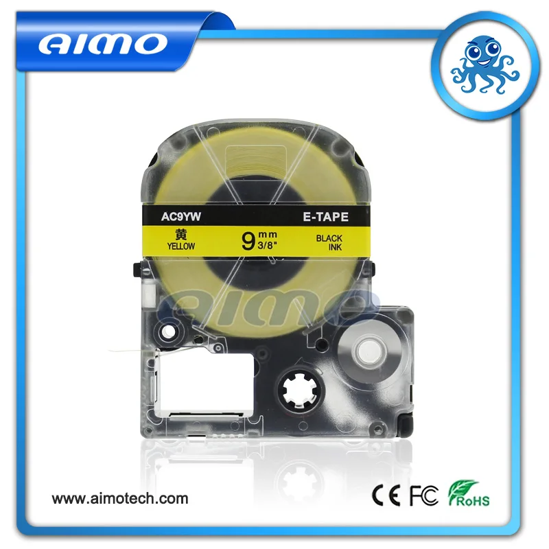 1 pcs 9mm compatible label tape lc-3ybp black on yellow for epson printer with free shipping | Компьютеры и офис