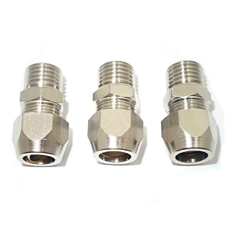 5 шт./лот 1/4 &quotМужской BSP * 6 мм OD Пневматический воздушный никелированный латунный
