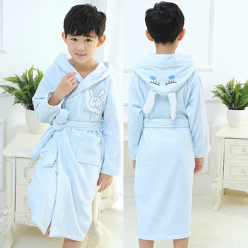Most Thickening Cotton children bathrobes towel material hat bathing child bathrobe | Женская одежда