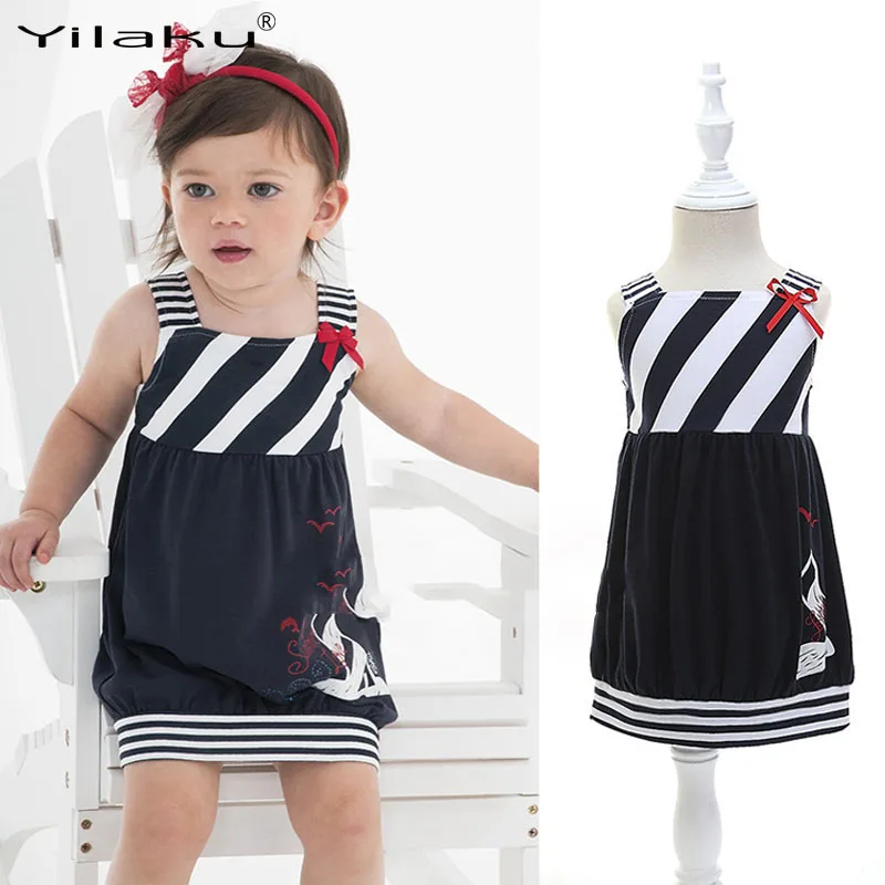 Yilaku/платье для девочек летнее платье без рукавов детское платье-комбинация в