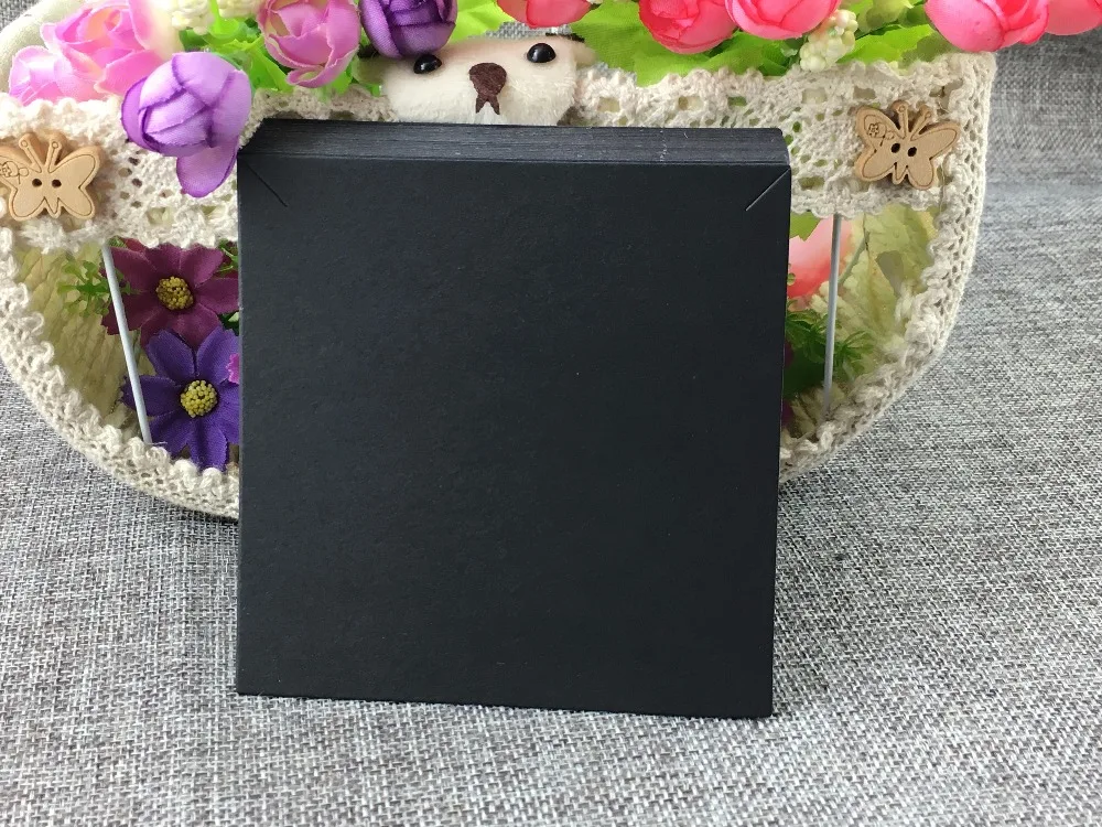 200 шт./лот 10*10 см карточки для ювелирных изделий ожерелья черная бумага картон из